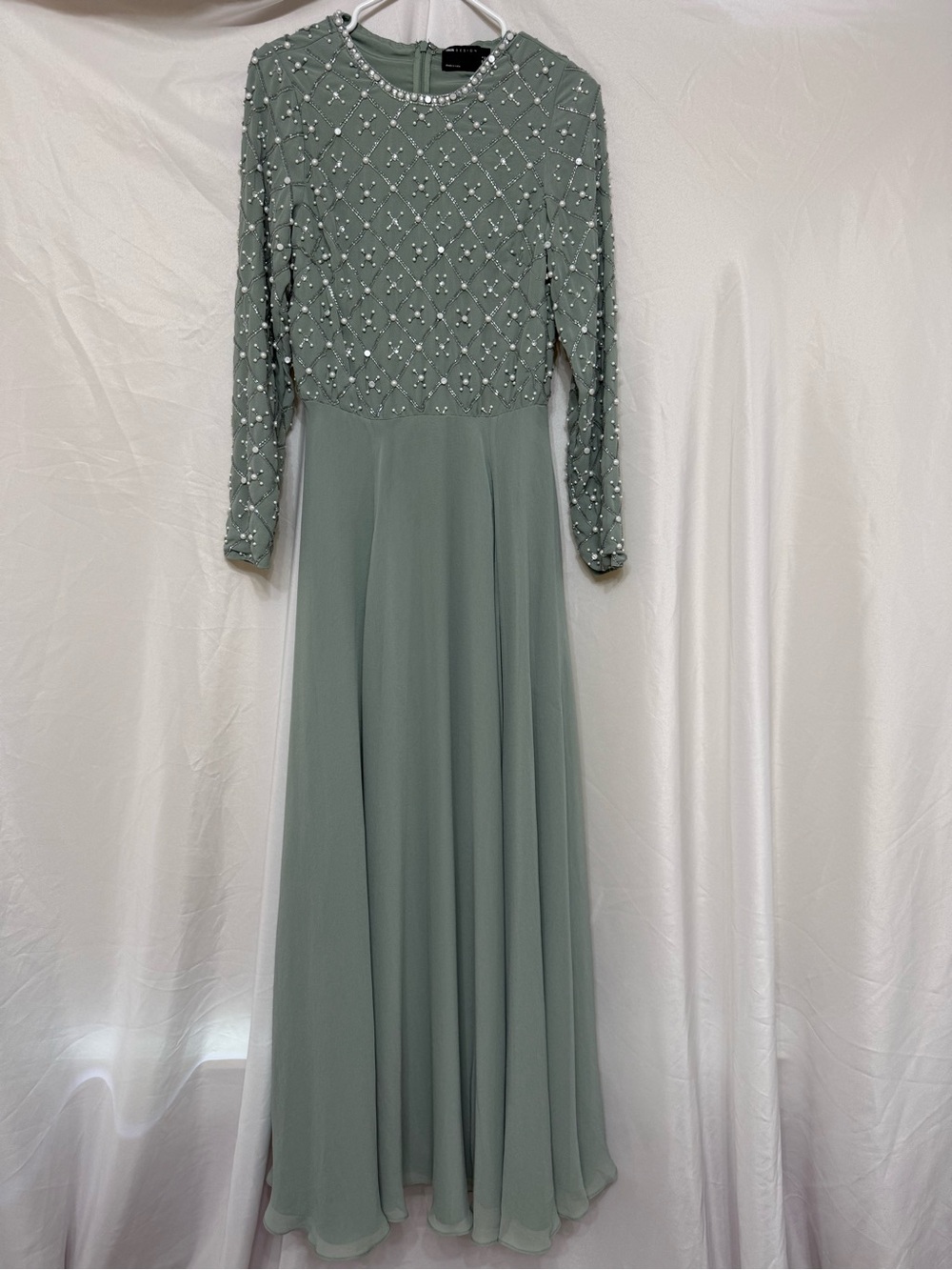 ASOS Green Long Sleeve Evening Gown - Picture 2 of 2